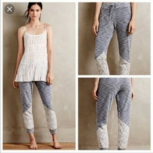 NWT Anthropologie Puella Lucie Joggers Lace Pants
